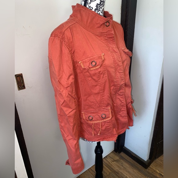 Live A Little Size XL Orange Utility Jacket with Four Pockets with Large Snaps - Picture 10 of 13
